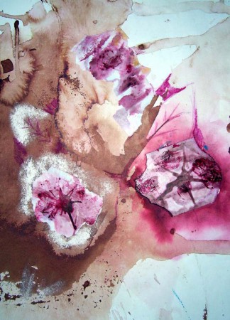 Tmavé kvety 21x29 cm